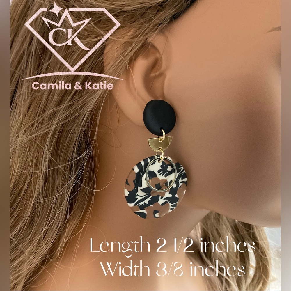 Black and Brown Clay Earrings